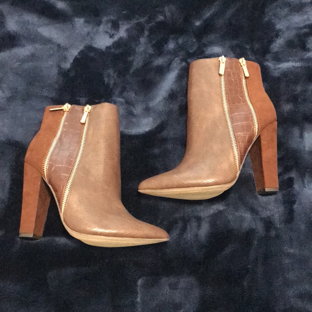Brown ankle booties